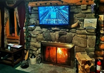 1913 White Lake Cabin Stone Fireplace