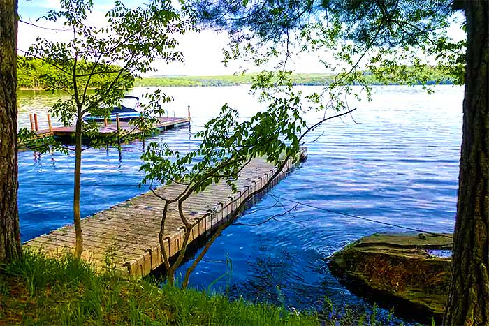 3 Story Lakefront lake and dock