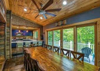 3-story lakefront dining table