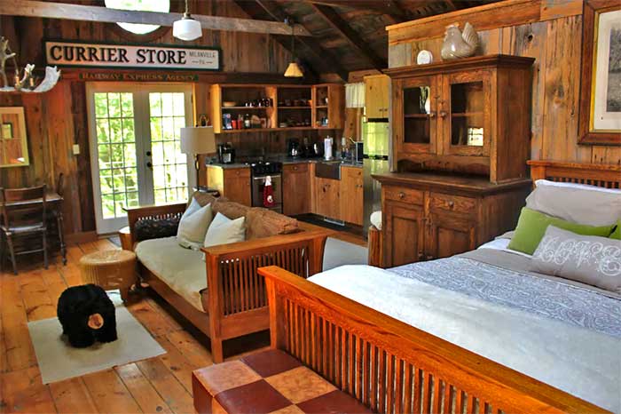 Adirondack Delaware River Cabin main room