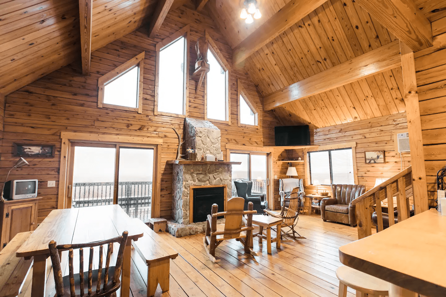 Amish-Built Chalet main room