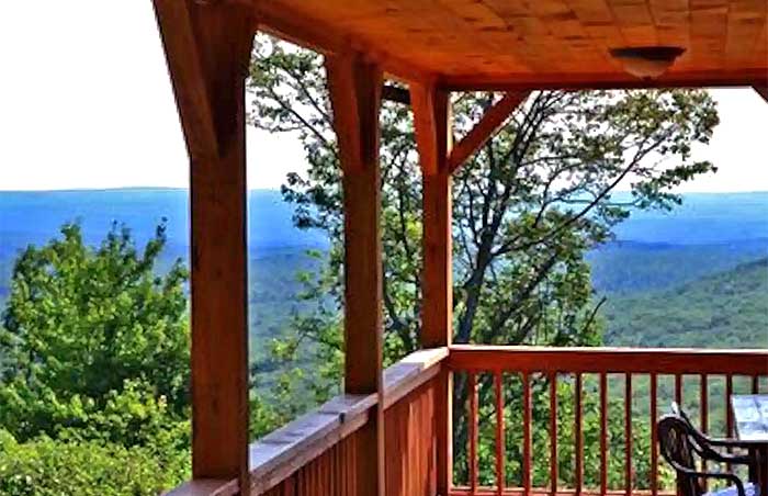 Amish-Built Chalet side porch