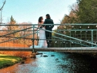Antrim Streamside Weddings couple on bridge