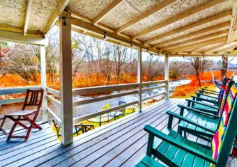 Beaver Cottage Deck Over River