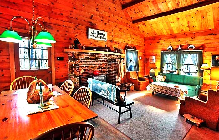 Beltzville Log Cabin Living Room