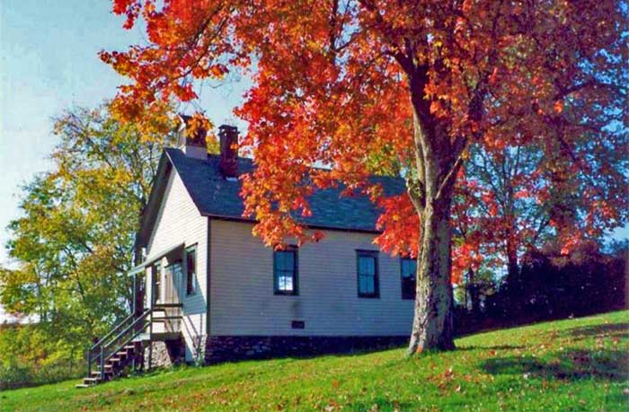 bethel school exterior in the fall