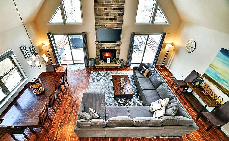 Big Bear Chalet Aerial Living Room