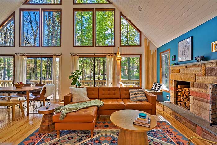 Blue Forest Chalet Living Room