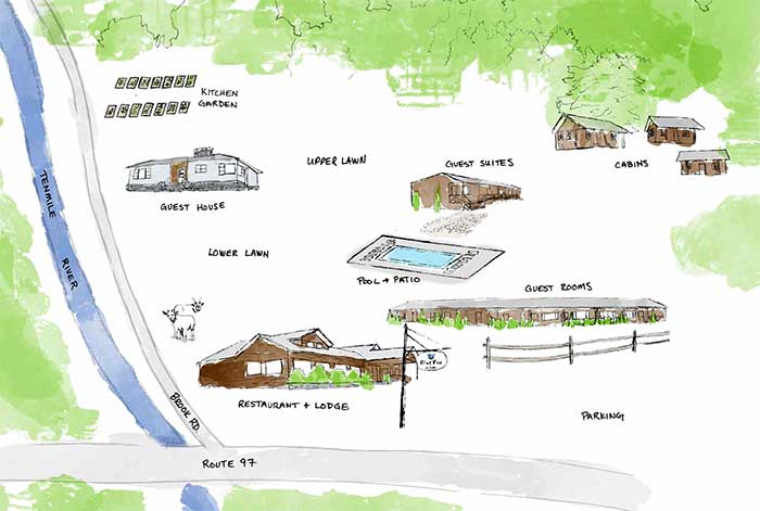 Blue Fox Motel drawing of layout