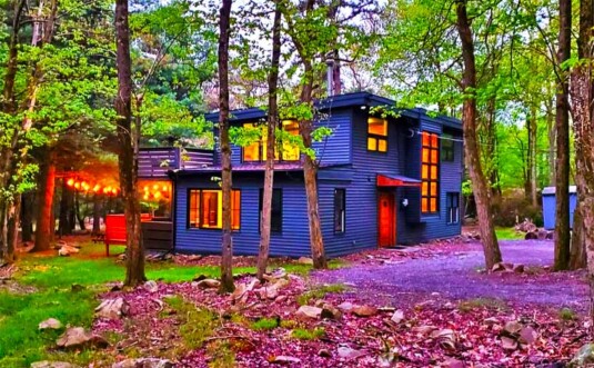 Blue Steel Cabin Exterior