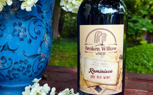 Broken Willow Winery bottle of red