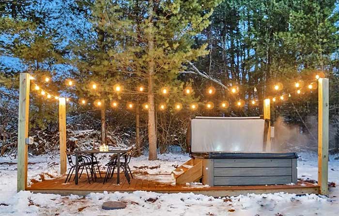 Floating Deck with Hot Tub