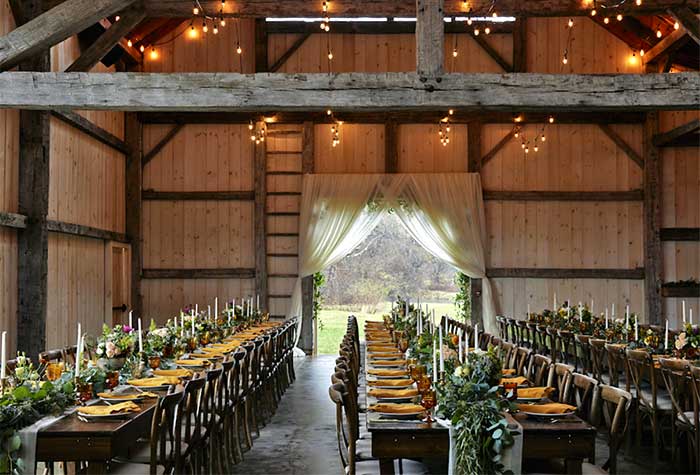 Callicoon Hills Wedding haypress barn interior