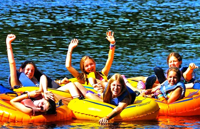 Camp Wayne for Girls River Tubing