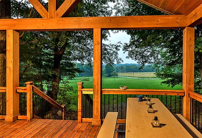 Cold Spring Camp Deck Overlooking Yard