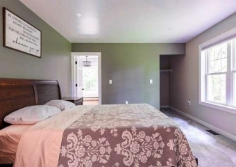Cold Spring Camp bedroom with queen bed