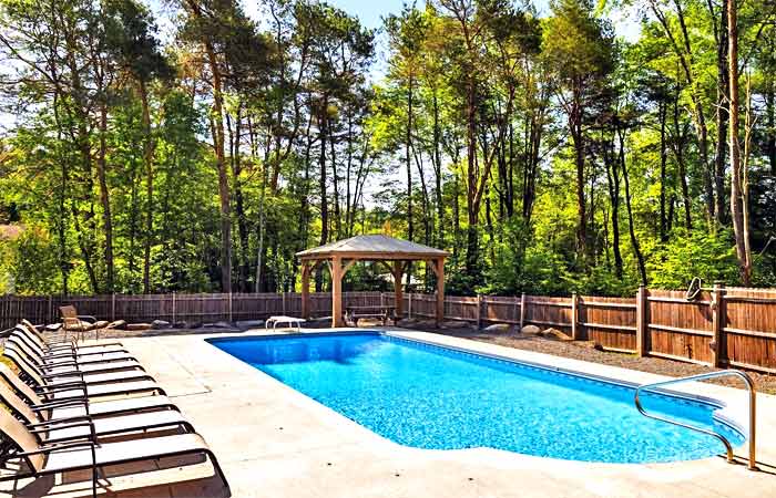 Creekfront Log Mansion Pool