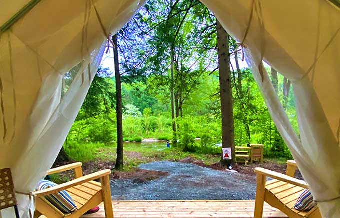 Daydreamin' on Dyberry Creek tent interior