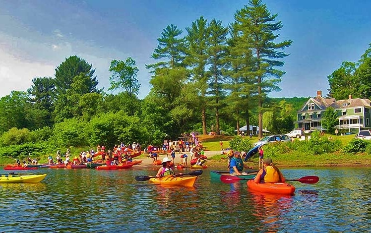 Delaware River Sojourn kayaks on the river