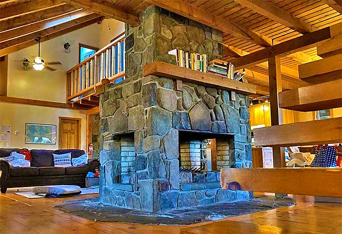 Dingmans Standing Stone Cabin Fireplace