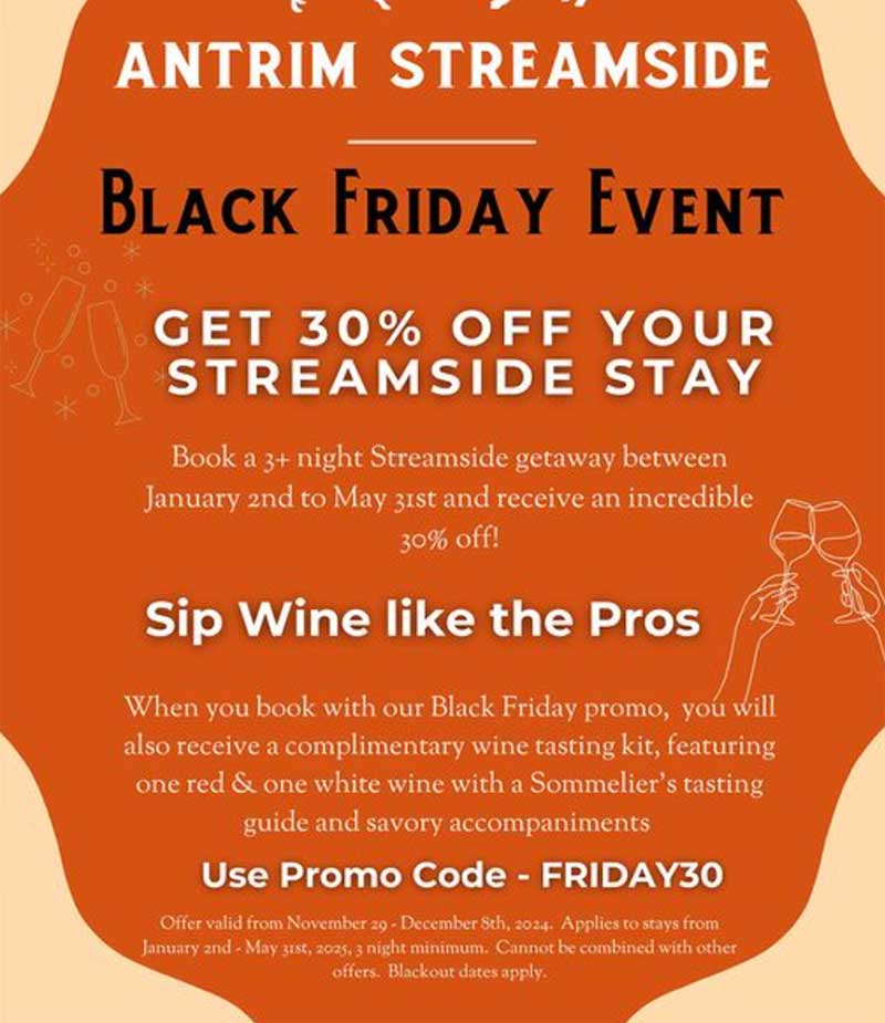 Antrim Streamside Black Friday Poster