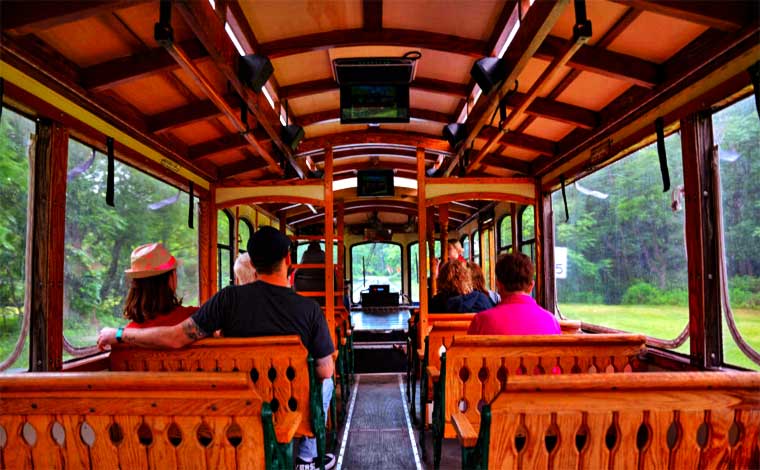 Haunted Poconos Trolley Tour Interior