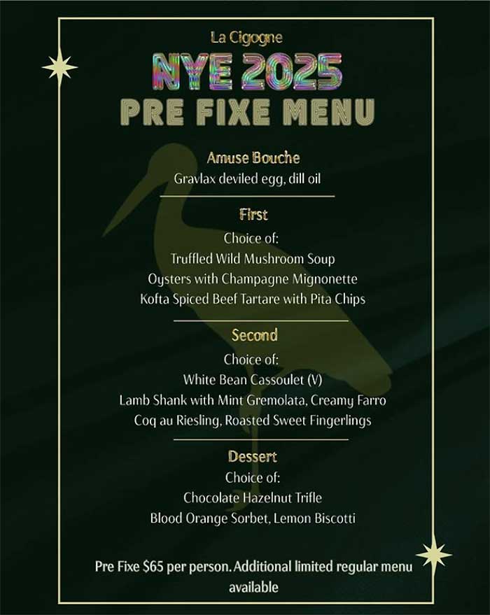 La Cigogne NYE 2025 Menu 2