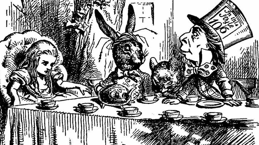 Mad Hatter's Tea Party Book Illustration