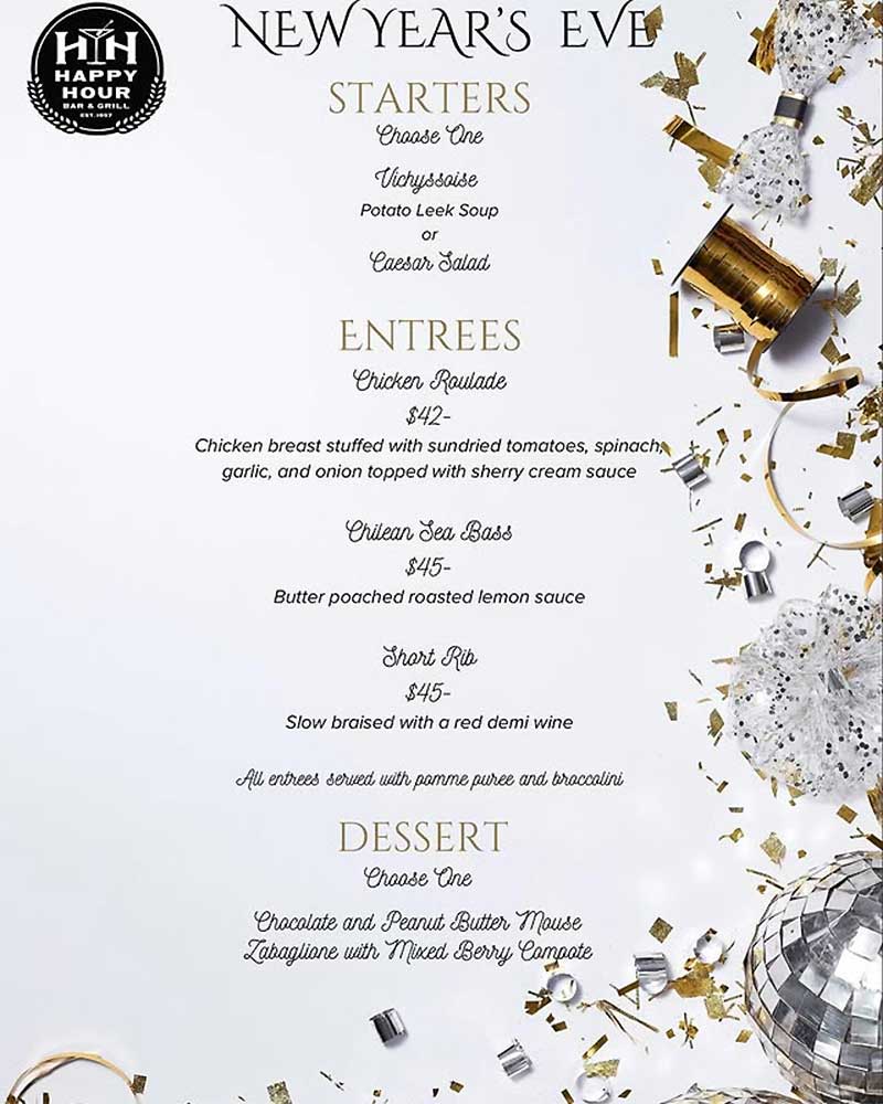 Event New Year's Eve Dinner Menu