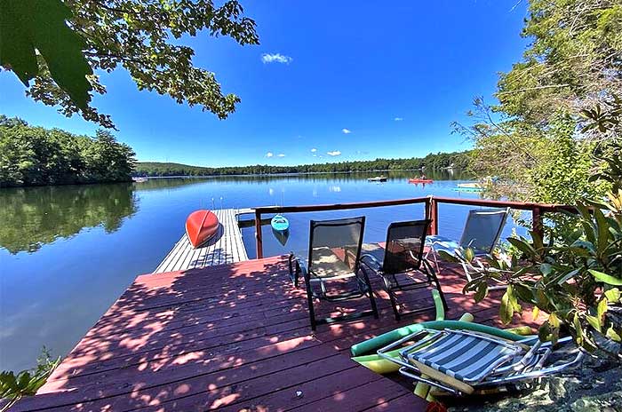 Fairview Lake Lakefront deck on the lake