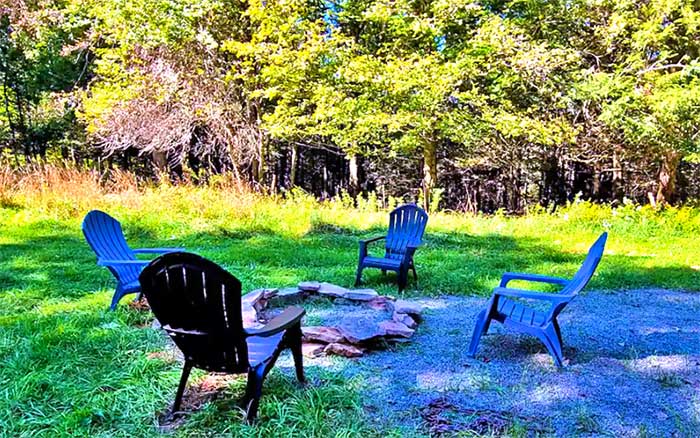 Foxoak Farm in Greentown fire pit and chairs