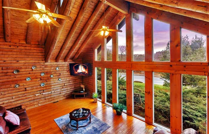 Gorgeous Cabin Has It All Living Room