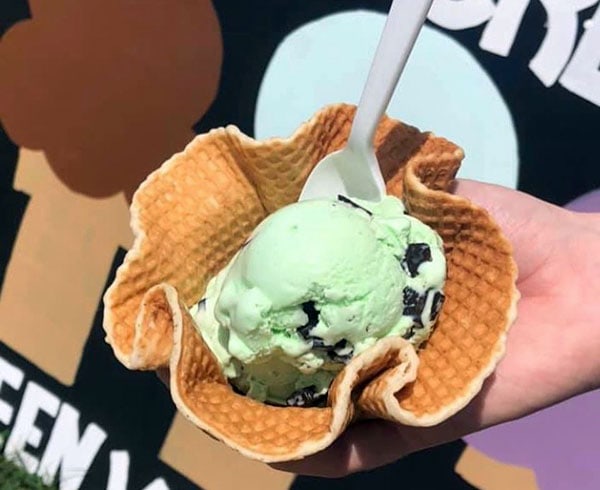 Green-Valley-Farms-Market-&-Creamery-mint-chip-ice-cream-in-waffle-bowl