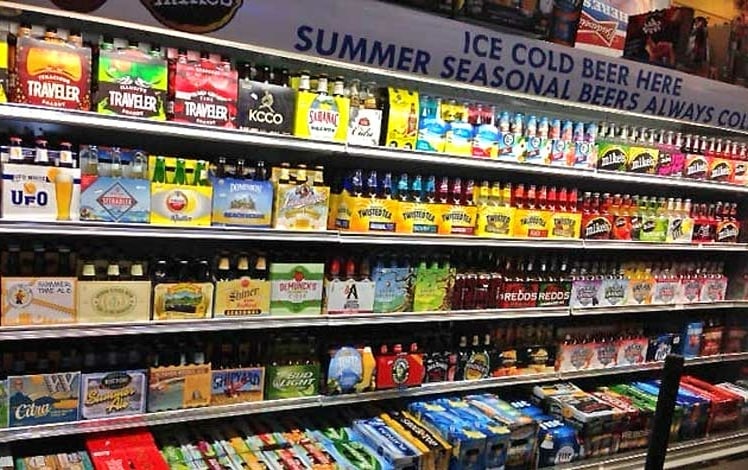 ice cold beer here key food refrigerator shelf