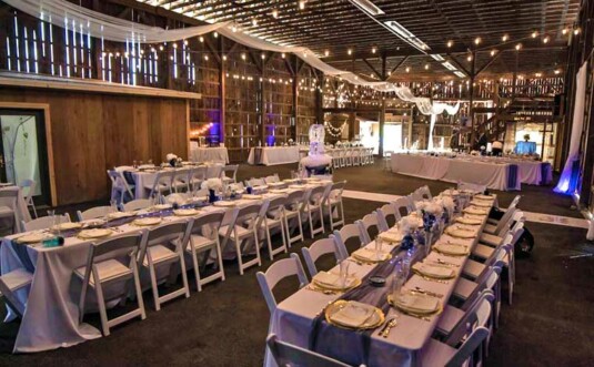 Ice House Event Barn dining tables