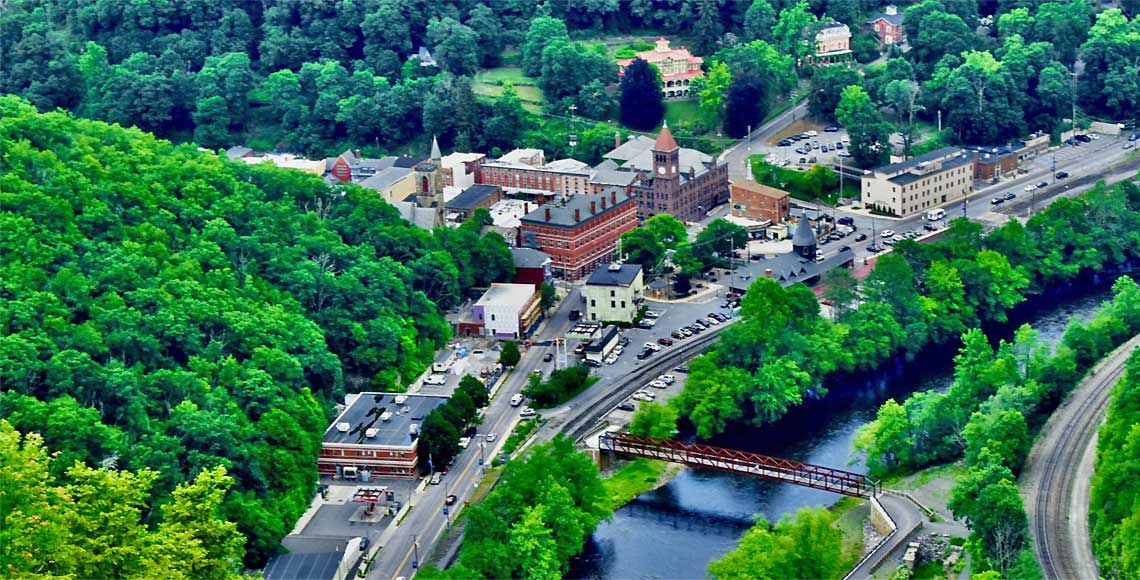 Jim Thorpe Downtown Aerial View