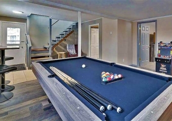 Lake Front Chalet Getaway Game Room with Pool Table