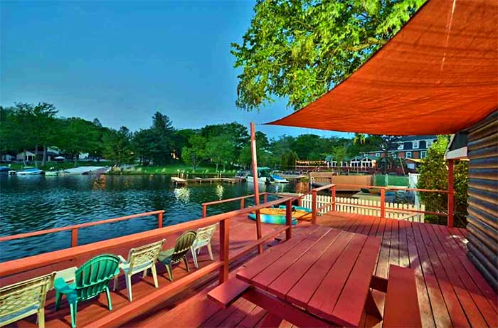 Lake Harmony House deck over lake