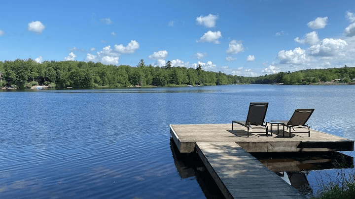 Lake Naomi Lakefront Home Dock on Lake