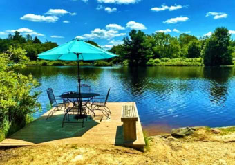 Lake Naomi Lakeside Dock and Dining Table