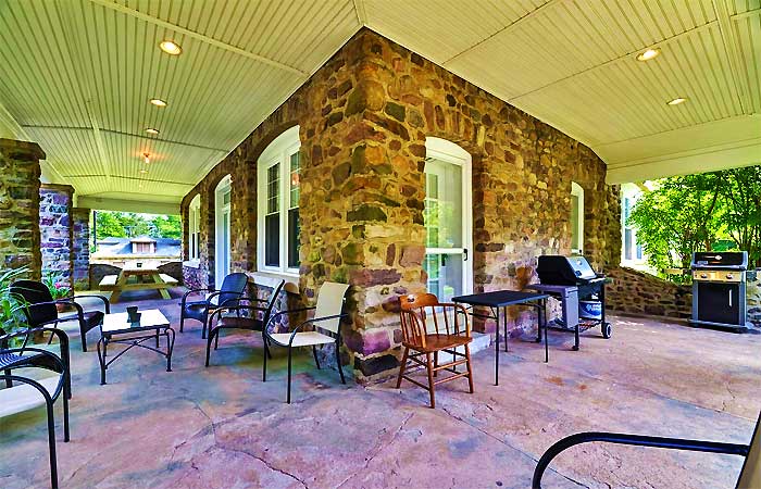 Lake Naomi Stone House Porch