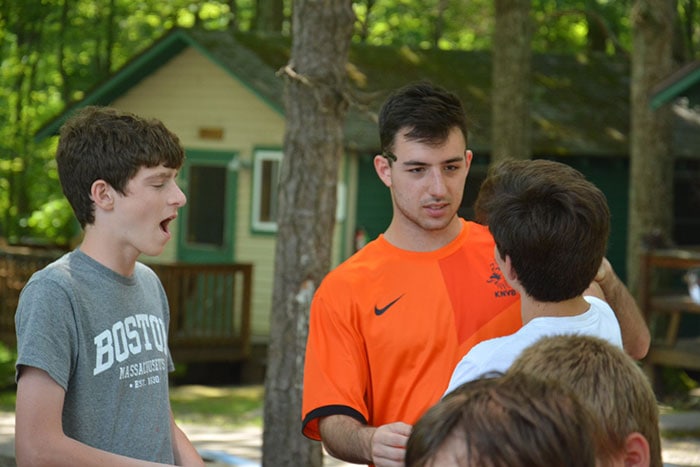 Lake Owego Camp for Boys-boys-in-front-of-cabin