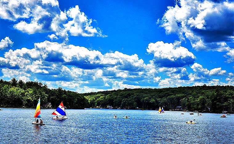 Lake Teedyuskung Sailboats on Lake