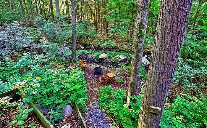 Laurel Run Creek Forest Estate Fire Pit by the Stream