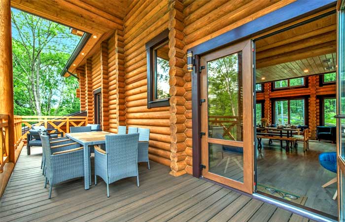 Log Cabin with Pool Deck