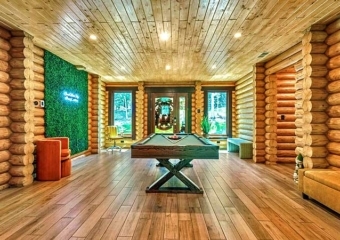 Log Cabin with Pool Pool Table