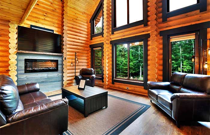 Log House Chalet Living Room