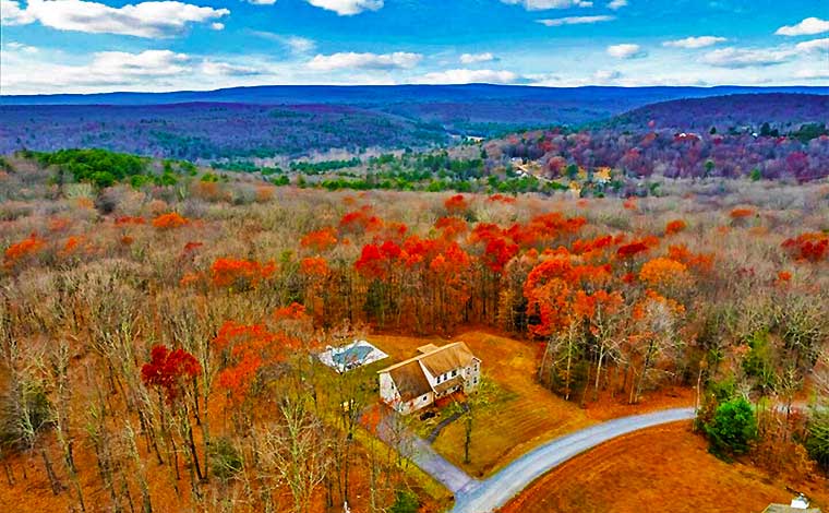 Luxury Retreat with Pool, Hot Tub & Sauna Aerial Exterior
