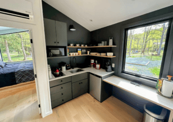 Modern Catskills Creekfront A-Frame Kitchen