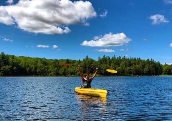 Moss Hollow Cabin kayaking on promised land lake